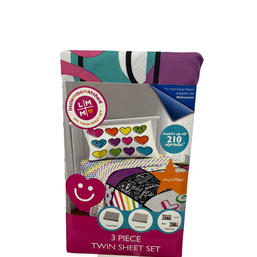 3 piece twin sheet set Little Miss Matched