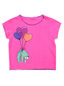 FLOATING HEART BALLOONS GRAPHIC TEE