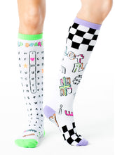 Load image into Gallery viewer, WACKY WORD SEARCH COLORIZE KNEE HIGH SOCKS