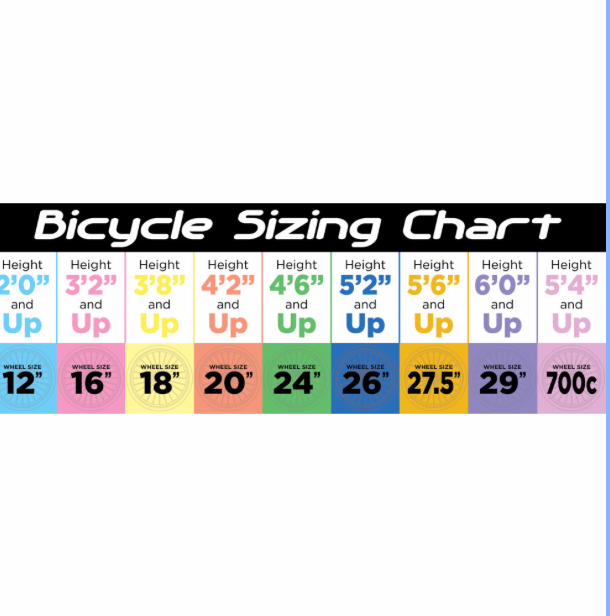 Girl bike shop size height
