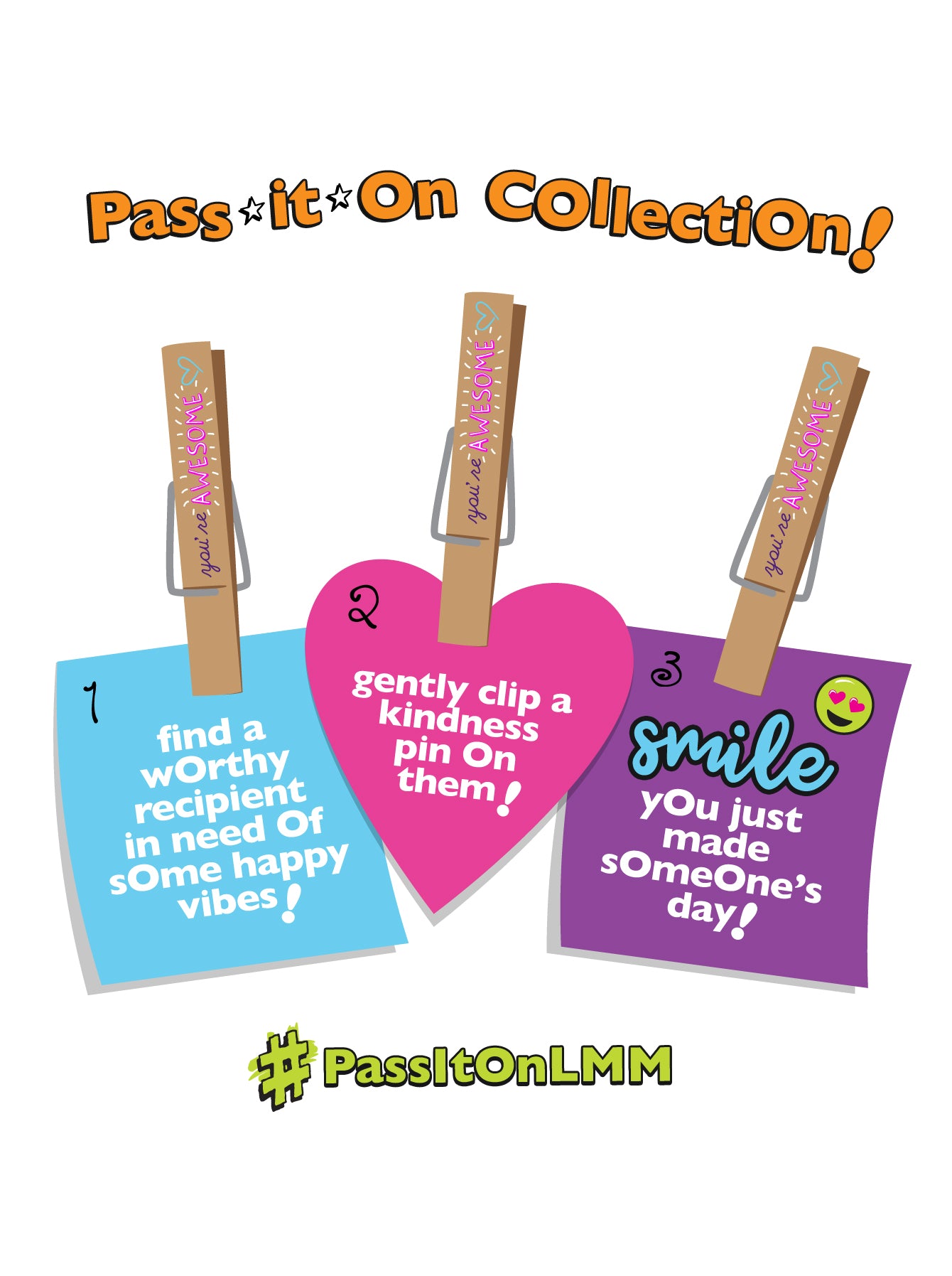 'YOU'RE AWESOME' PASS-IT-ON TEE + 3 FREE KINDNESS PINS – Little Miss ...