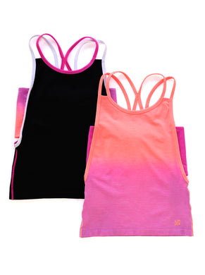 BLACK & CORAL OMBRE TANK 2-PACK