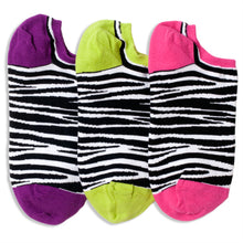 Load image into Gallery viewer, ZEBRA &amp; STRIPE REVERSIBLE LINER SOCKS