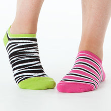 Load image into Gallery viewer, ZEBRA &amp; STRIPE REVERSIBLE LINER SOCKS