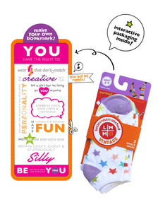 WHITE ZANY LINER SOCKS