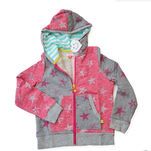 PINK & GREY STAR ZIP-UP