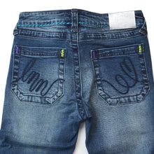 Load image into Gallery viewer, DENIM BLUE JEANS WITH CONTRAST STITCHING